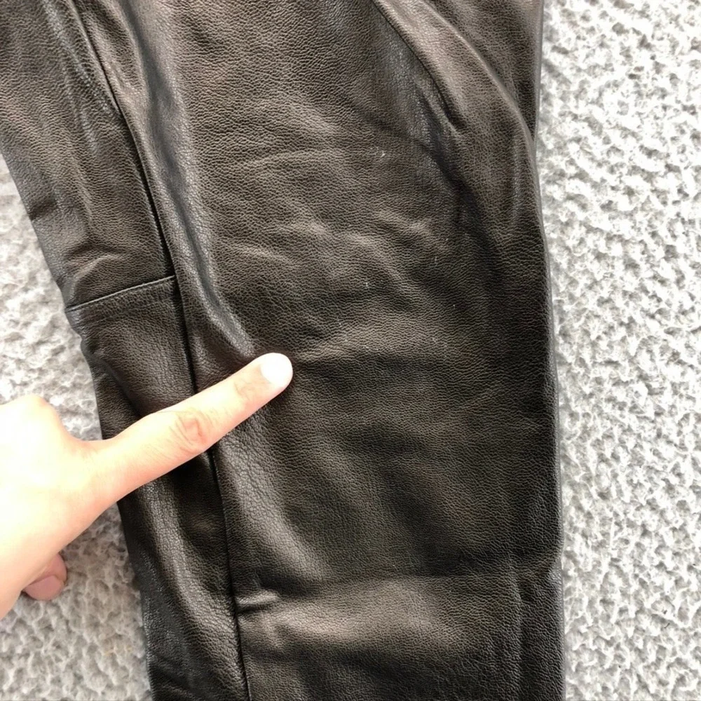 Spanx Faux‎ Leather Leggings Women Large Black High Rise Skinny Pull On Pants